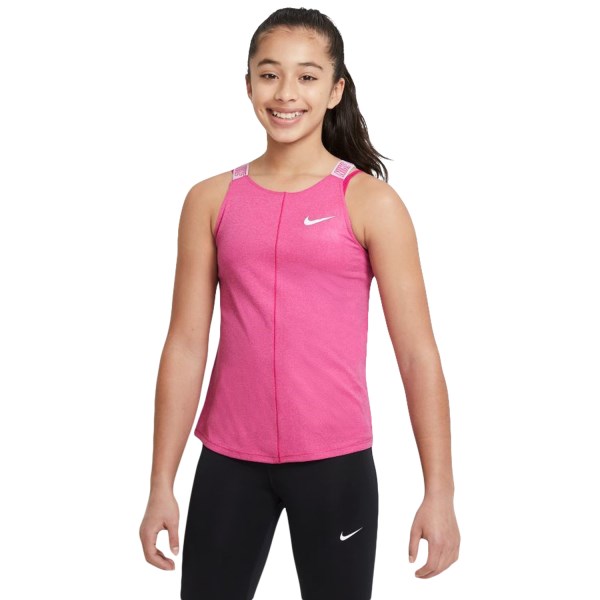 Nike Dri-Fit Kids Girls Training Tank Top - Fireberry/White