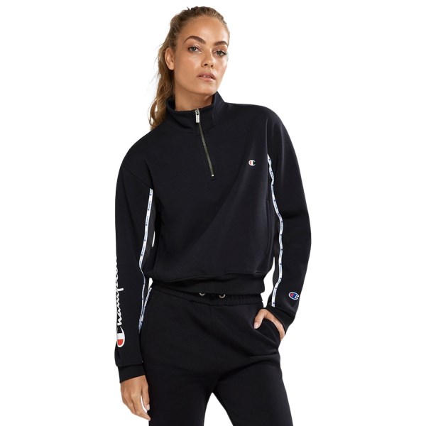 Champion Rochester Athletic Quarter Zip Womens Sweatshirt - Black