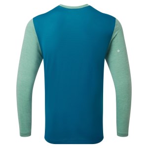 Ronhill Life Mens Long Sleeve Running Top - Willow Marl/Prussian Blue