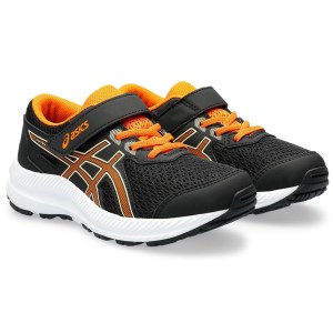 Asics Contend 8 PS - Kids Running Shoes - Black/Bright Orange