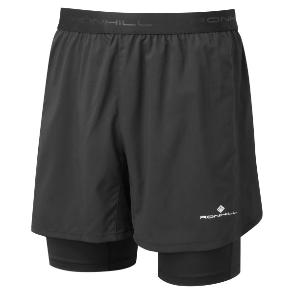 Ronhill Tech 5 Inch Twin Mens Running Shorts - Black