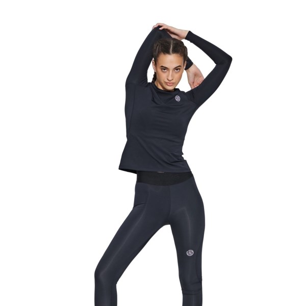 Skins Series-2 Womens Compression Long Sleeve Top - Black