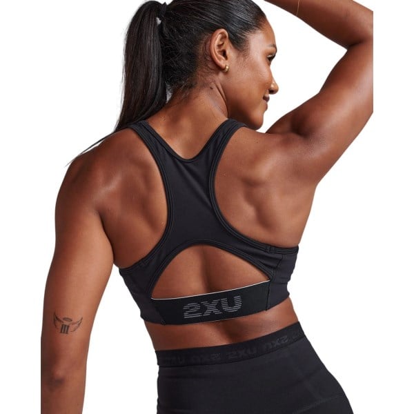 2XU Motion Racerback Womens Sports Bra - Black/Black