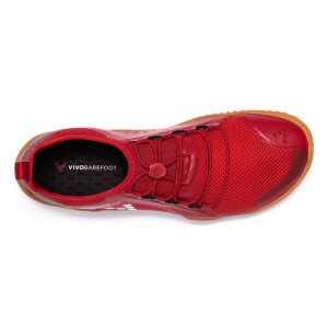 Vivobarefoot Primus Trail SG Mesh - Womens Trail Hiking Shoes - Red/Gum