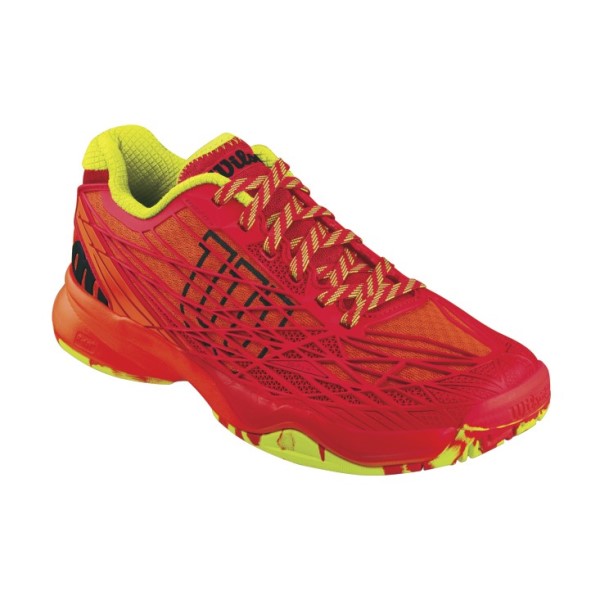 Wilson Kaos AC Mens Tennis Shoes - Tomato Red/Wilson Red/Solar Lime