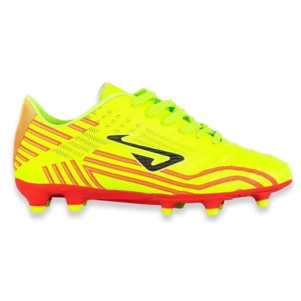 Nomis Prodigy FG - Kids Football Boots - Fluoro Yellow/Red/Black