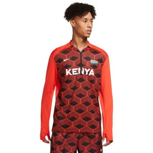 Nike Dri-Fit Team Kenya Element Half Zip Mens Running Top - Chile Red/White
