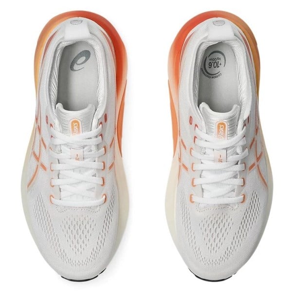 Asics Gel Kayano 31 - Womens Running Shoes - White/Faded Orange