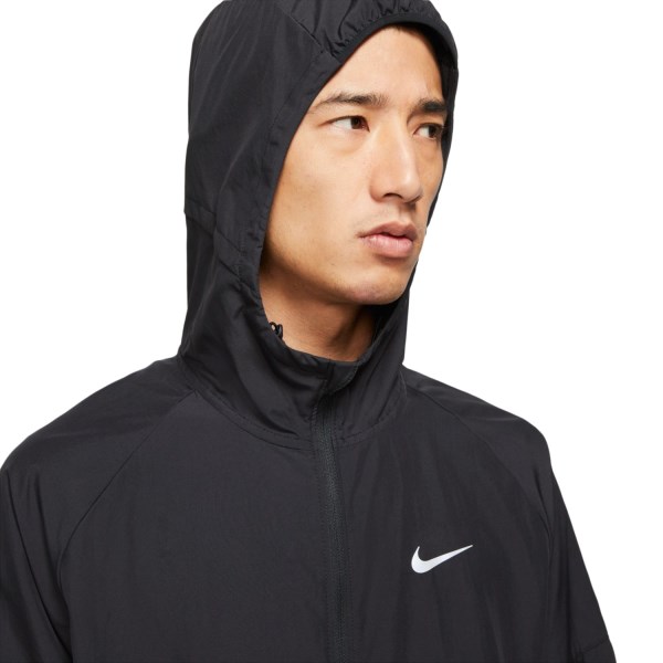 Nike Repel Miler Mens Running Jacket - Triple Black/Reflective Silver