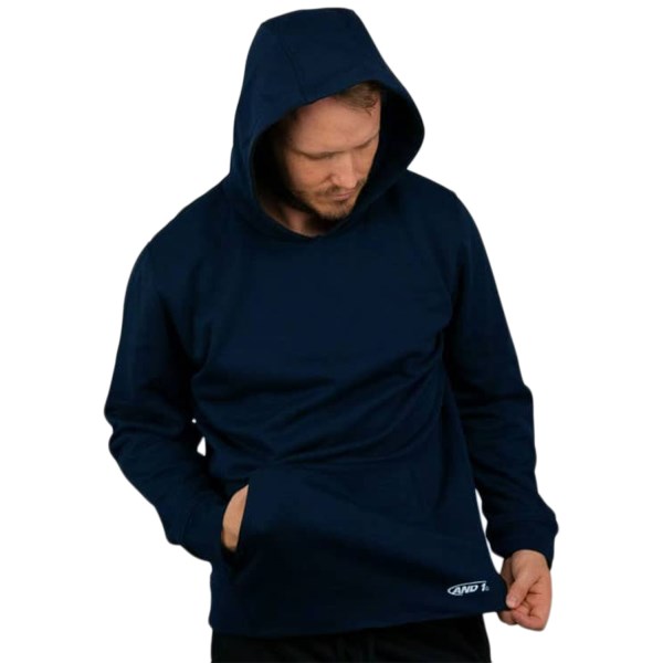 AND1 Fleece Mens Hoodie With Pocket - Navy
