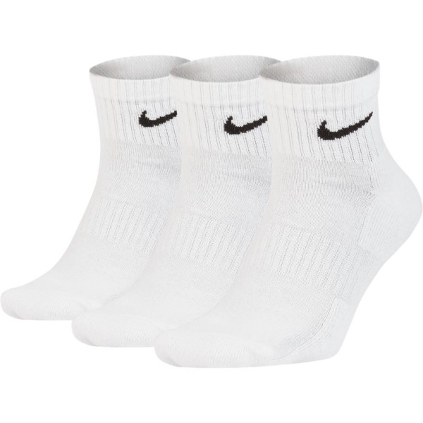 Nike Everyday Cushioned Unisex Training Ankle Socks - 3 Pack - White/Black