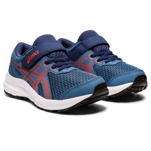 Asics Contend 8 PS - Kids Running Shoes - Azure/Cherry Tomato