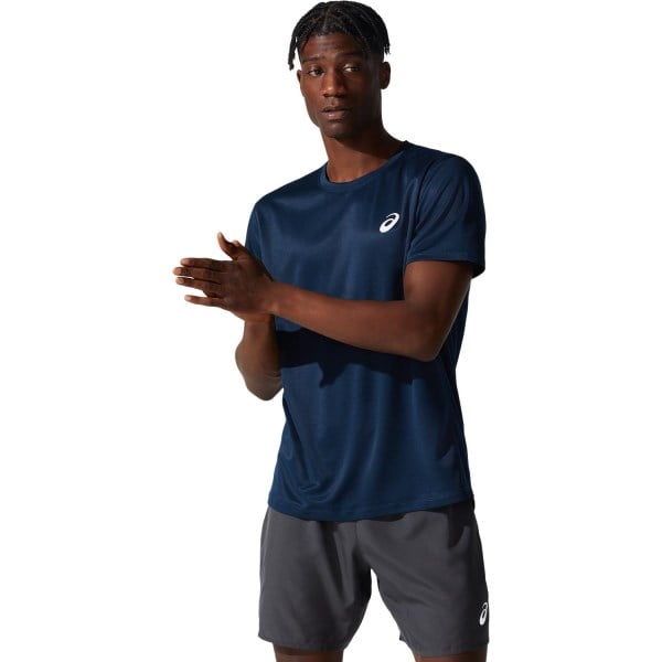 Asics Silver Mens Short Sleeve Running T-Shirt - French Blue