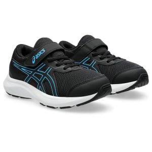 Asics Contend 9 PS - Kids Running Shoes - Black/Digital Aqua