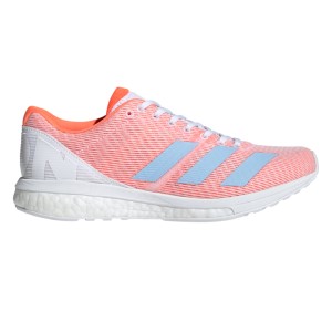 Adidas Adizero Boston 8 - Womens Running Shoes - Footwear White/Blue/Solar Orange