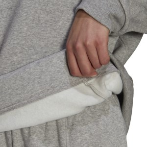 Adidas Essentials Studio Fleece Womens Hoodie - Medium Grey Heather/White