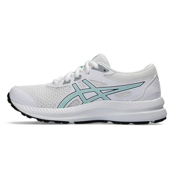 Asics Contend 8 GS - Kids Running Shoes - White/Aurora Green