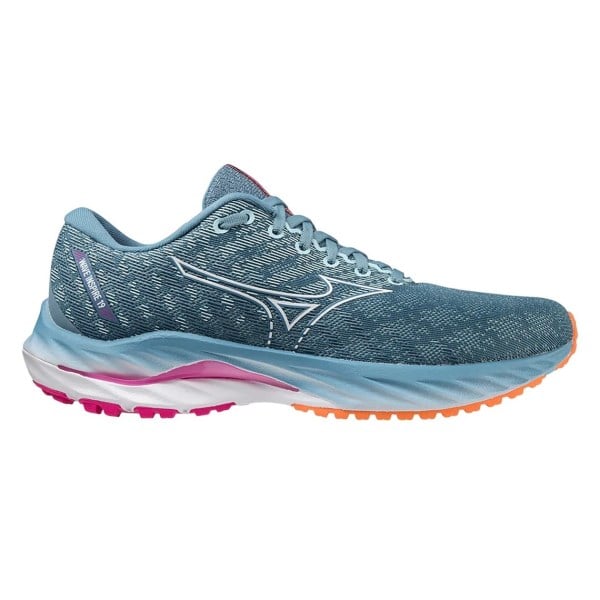 Mizuno Wave Inspire 19 - Womens Running Shoes - Provincial Blue/White/Neon Pink