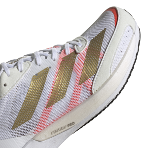 Adidas Adizero Adios 6 - Womens Running Shoes - White/Gold Metallic/Solar Red