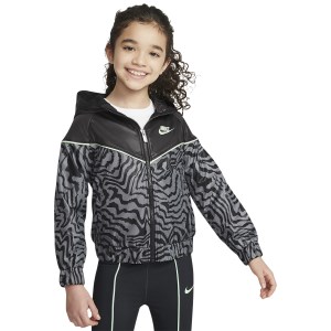 Nike Electric Zebra Windrunner Full-Zip Kids Jacket - Black