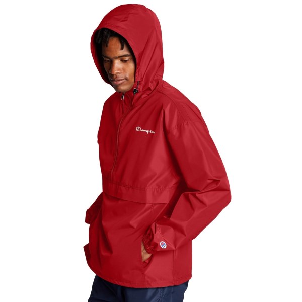 Champion Packable Quarter Zip Mens Jacket - Red