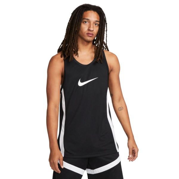 Nike Dri-Fit Icon Mens Basketball Jersey - Black/White