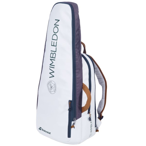 Babolat Pure Drive Wimbledon Tennis Backpack Bag - White/Grey/Green/Brown