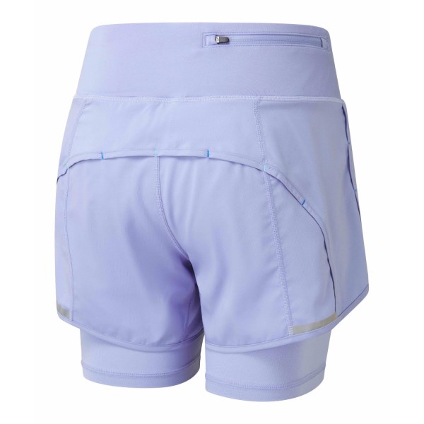 Ronhill Tech 4.5 Inch Twin Womens Running Shorts - Dark Periwinkle/Aquamint