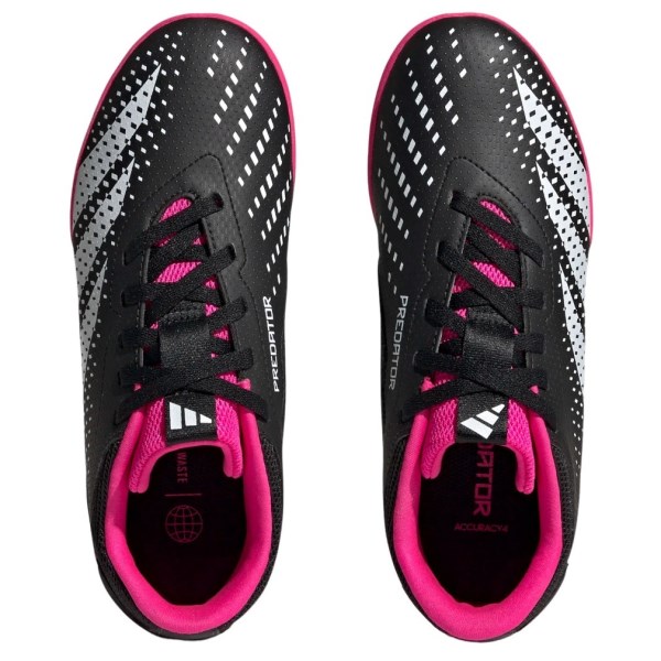 Adidas Predator Accuracy.4 Indoor - Kids Indoor Soccer Shoes - Core Black/Cloud White/Team Shock