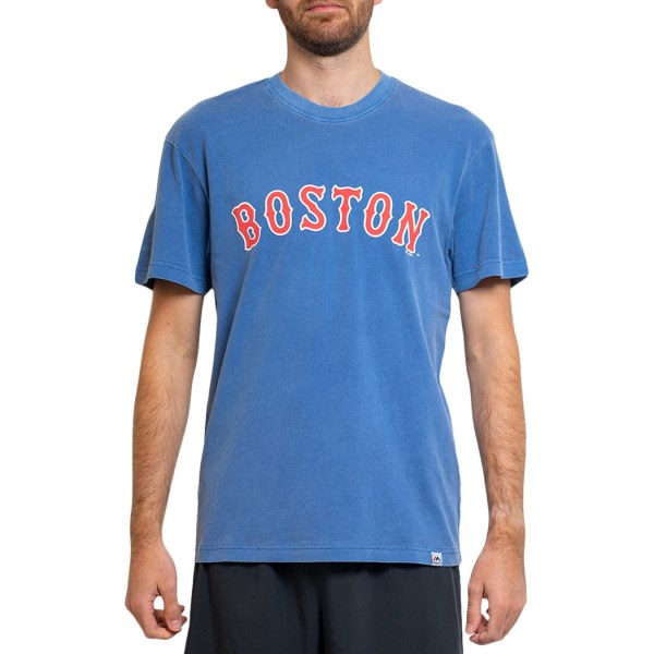 Majestic Boston Red Sox Wordmark Mens Baseball T-Shirt - French Blue