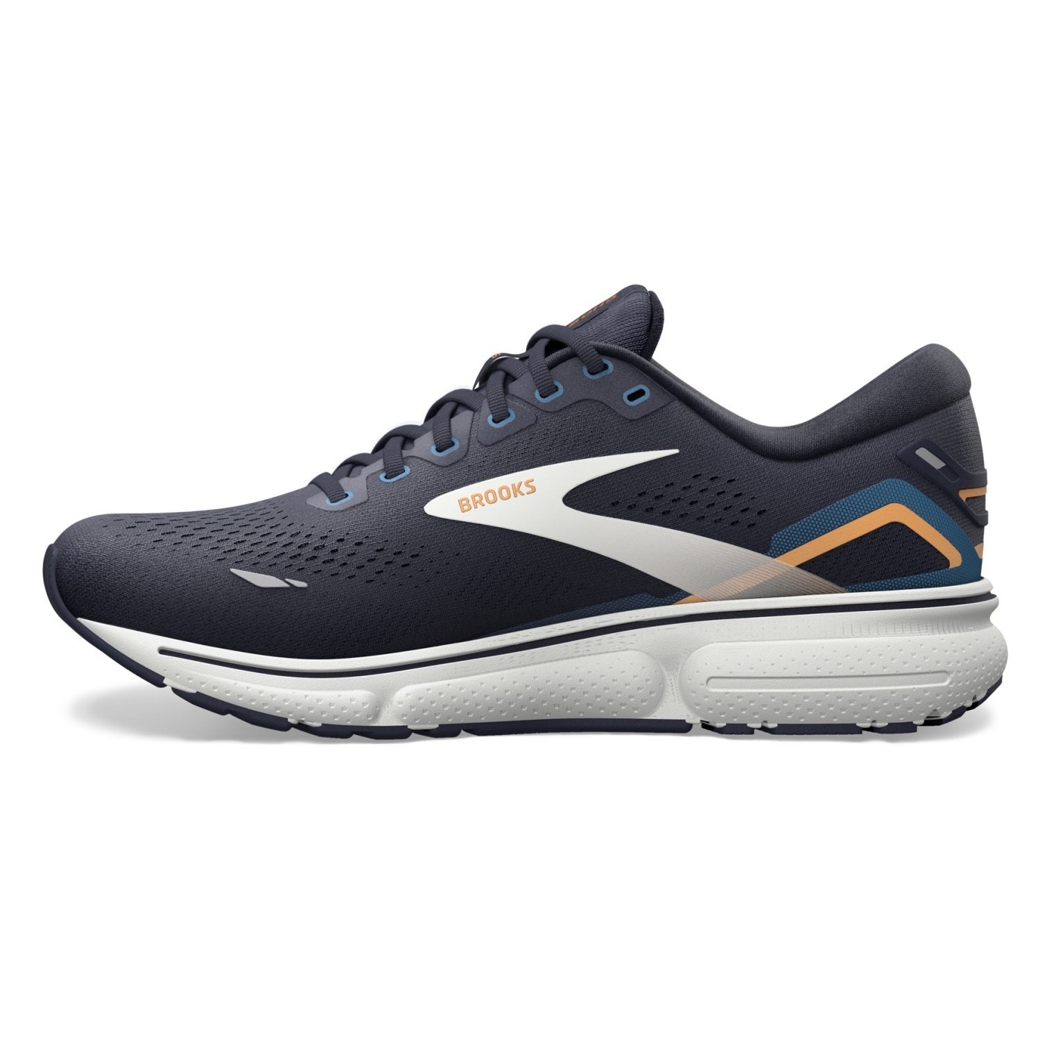 Brooks Ghost 15 - Mens Running Shoes - Peacoat/Blue/Orange | Sportitude