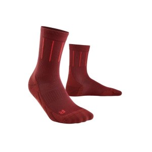 CEP Pinstripe Mid Cut Compression Socks - Red