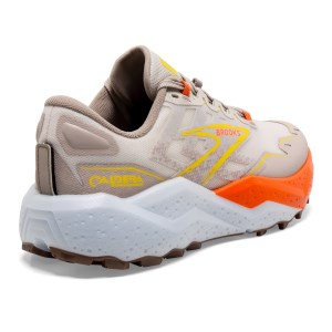 Brooks Caldera 7 - Mens Trail Running Shoes - White Sand/Chateau Grey/Yellow
