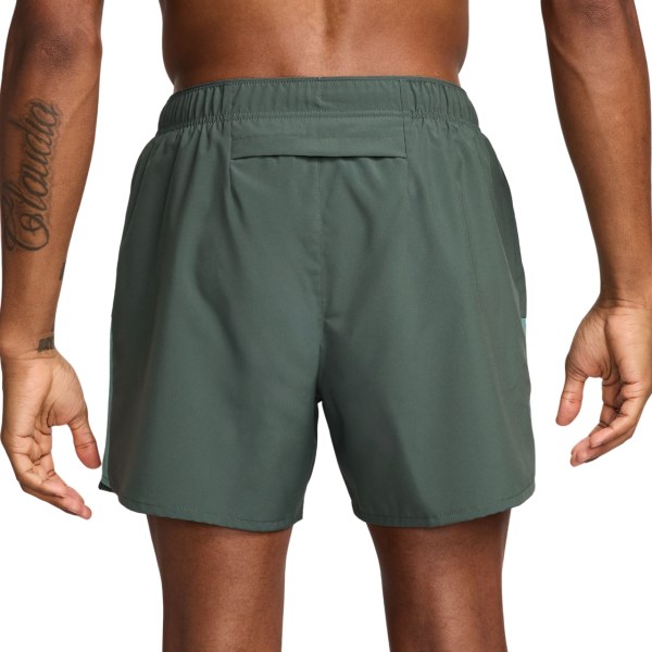 Nike Dri-Fit Challenger 5 Inch Brief-Lined Mens Running Shorts - Vintage Green/Bicoastal/Reflective