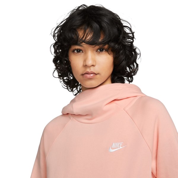 Nike Sportswear Essential Fleece Funnel-Neck Womens Hoodie - Atmosphere/White