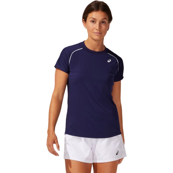 Asics Court Piping Womens Tennis T-Shirt - Peacoat