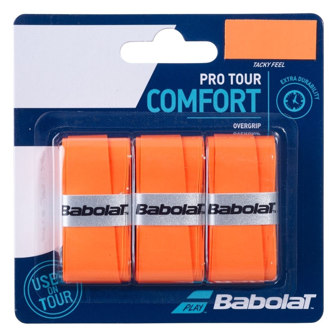 Babolat Pro Tour Tennis Overgrip - 3 Pack - Orange