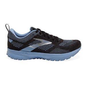 Brooks Revel 5 - Womens Running Shoes - Black/Blue/Metallic Silver