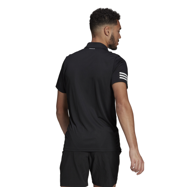Adidas Club 3-Stripes Mens Tennis Polo Shirt - Black/White