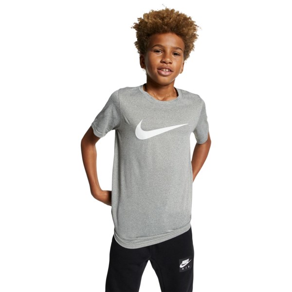 Nike Dri-Fit Legacy Kids Boys Training T-Shirt - Grey Heather/White
