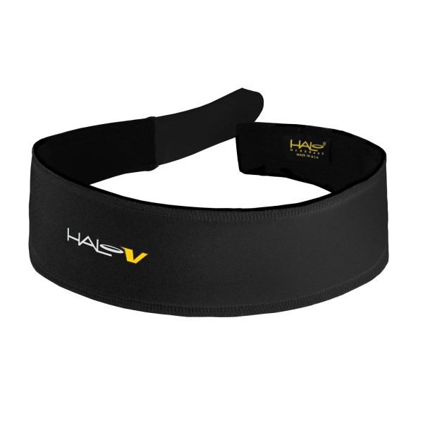 Halo V Velcro SweatBlock Headband - Black