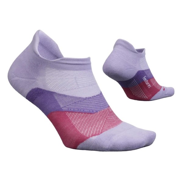 Feetures Elite Max Cushion No Show Tab Running Socks - Lace Up Lavender
