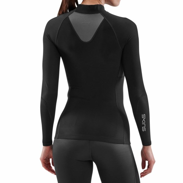 Skins Series-3 Womens Compression Thermal Long Sleeve Top - Black