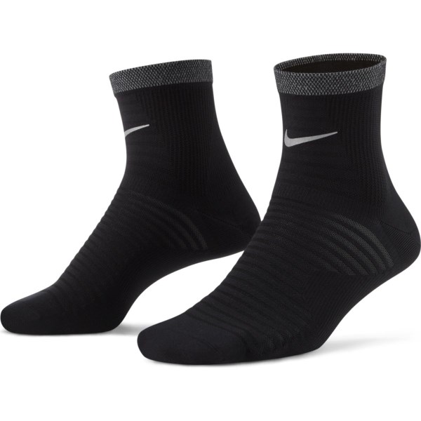 Nike Spark Lightweight Running Ankle Socks - Black/Reflective Silver ...
