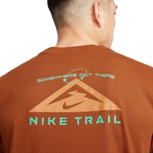 Nike Dri-Fit Off Road Print Mens Trail Running T-Shirt - Dark Russet