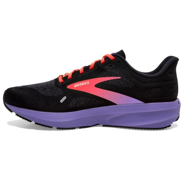 Brooks Launch 9 - Womens Running Shoes - Black/Coral/Purple