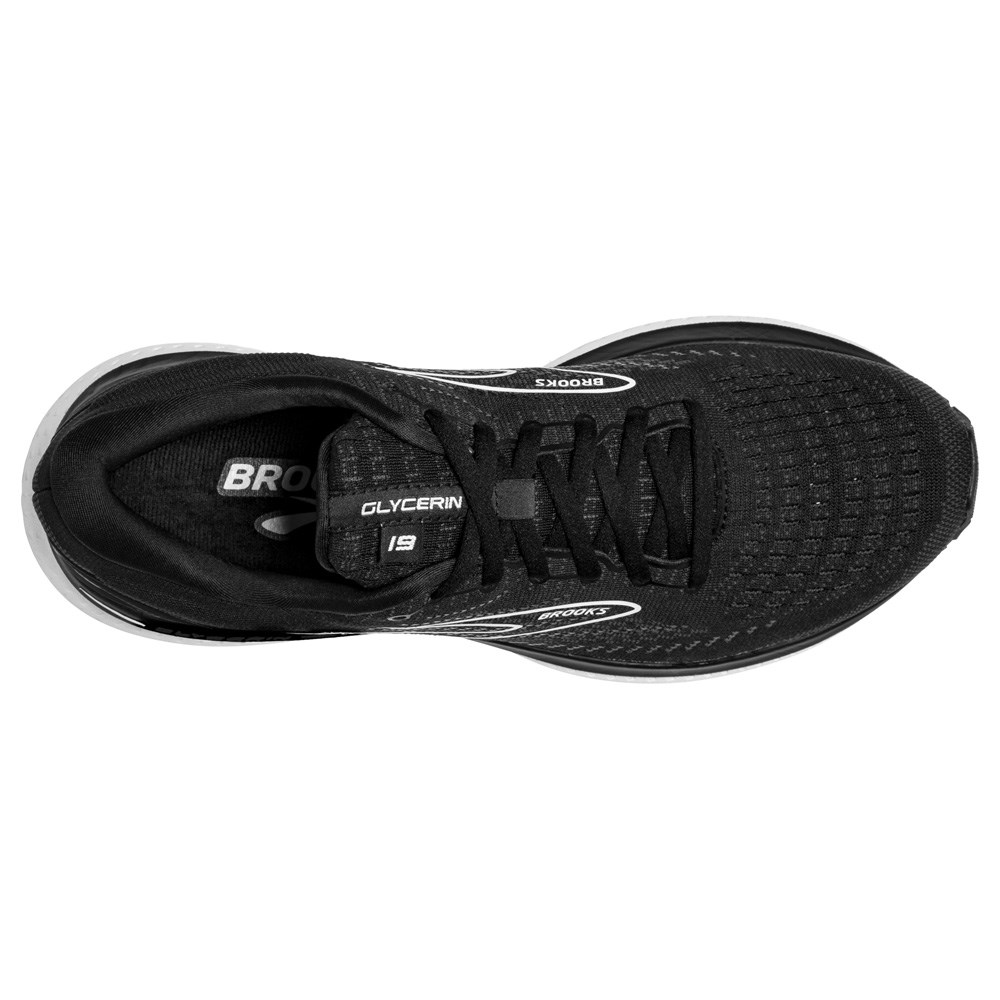 Brooks Glycerin 19 - Mens Running Shoes - Black/White | Sportitude