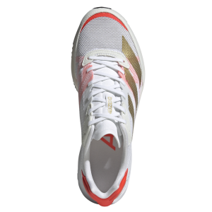 Adidas Adizero Adios 6 - Womens Running Shoes - White/Gold Metallic/Solar Red