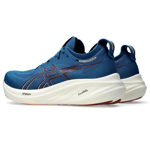 Asics Gel Nimbus 26 - Mens Running Shoes - Rich Navy/Faded Orange