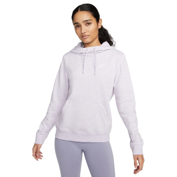 Nike Sportswear Club Fleece Womens Funnel-Neck Hoodie - Oxygen Purple/Heather/White
